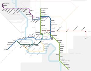 Una mappa aggiornata del sistema metropolitano di Bangkok